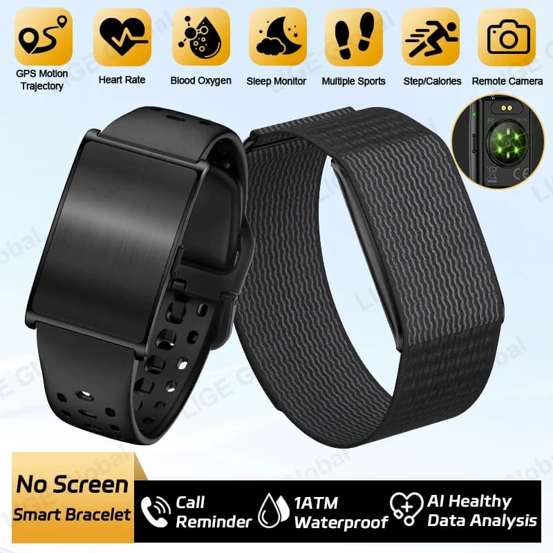 LIGE New GPS Trajectory AI Health Bracelet Heart Rate Blood Pressure SpO2 Monitor Call Reminder Smart Watch Sport Fitness Band