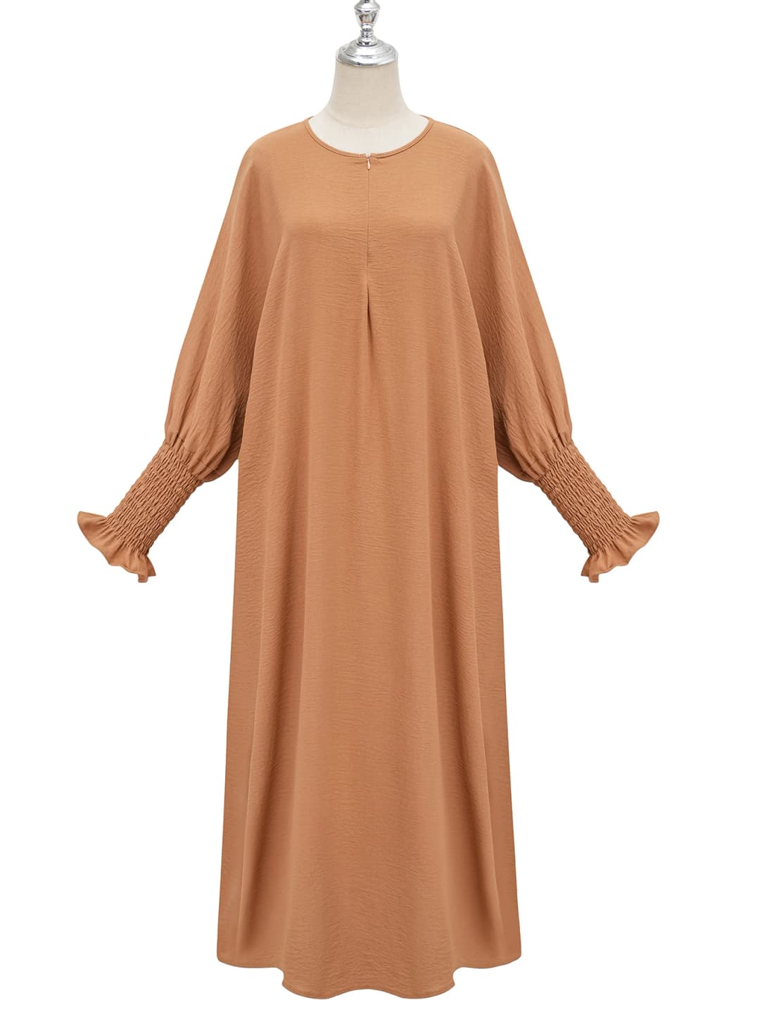 1 قطعة فستان إسلامي أنيق من الداخل رداء صلاة بأكمام مطاطية عباية ناعمة فرنسي أنيق متواضع فستان إسلامي رداء إسلامي - 3