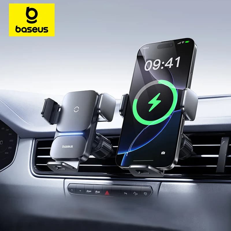 Baseus Car Phone Holder Infrared 15W QI Wireless Phone Charger for iPhone Xiaomi Samsung Car Mount Fast Charging Easy Control