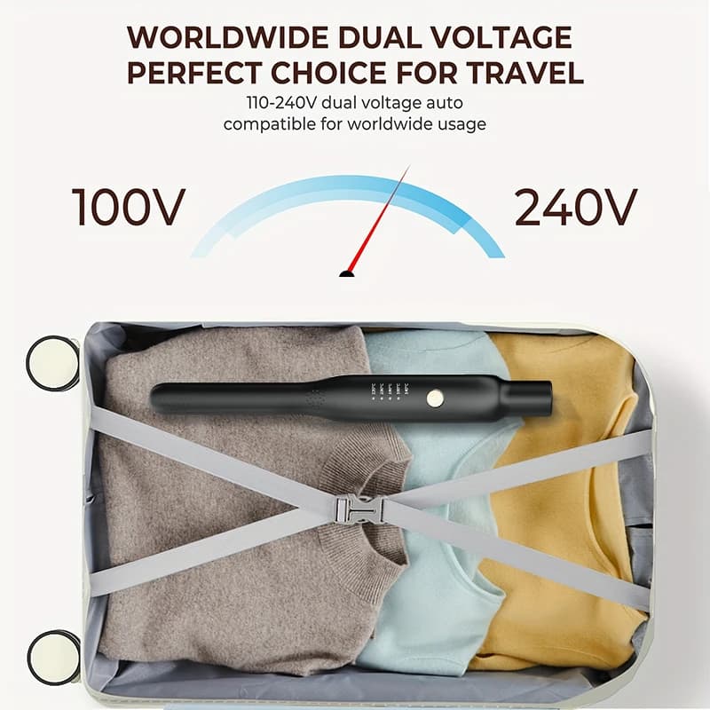 مكواة فرد وتمويج شعر صغيرة 2 في 1، تسخين سريع من السيراميك 140-220 °C، محمولة لتصفيف الشعر القصير أثناء السفر - 2