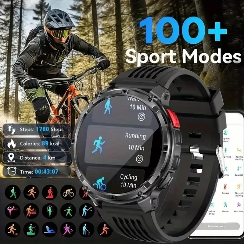 جديد T-Rex3 Ultra بطارية 1100mAh ساعة ذكية مع GPS ومسار وبوصلة ومقاومة للماء IP69K لتتبع الرياضة في الهواء الطلق وساعات ذكية عسكرية - 4