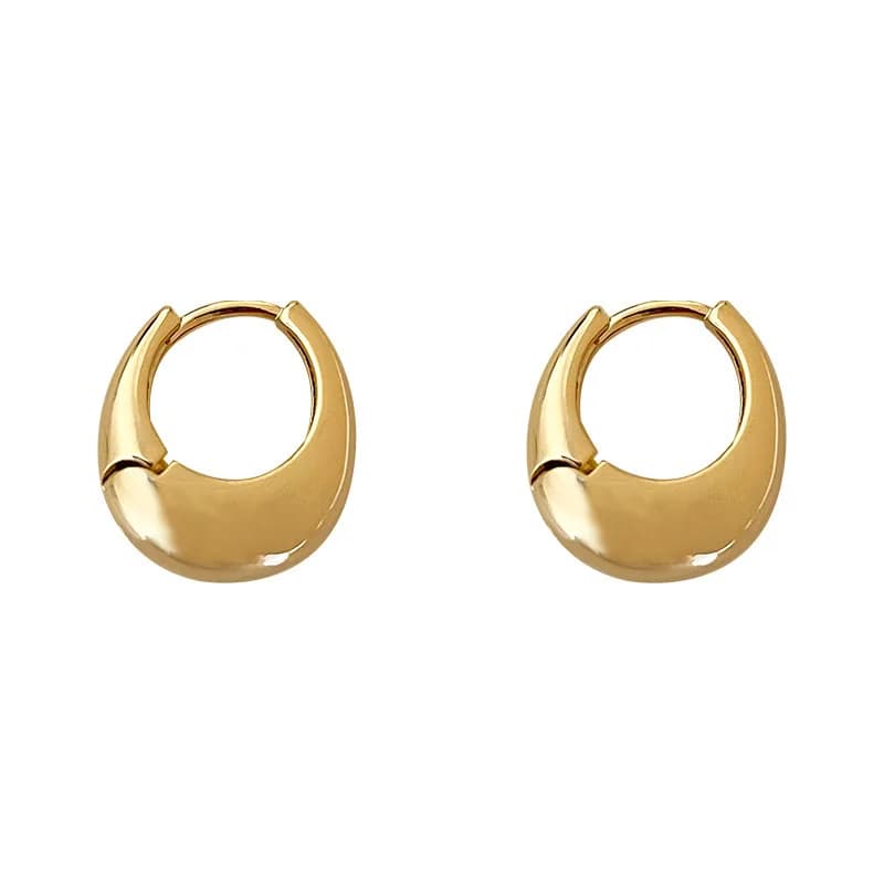 Stainless Steel Smooth Metal Chunky Hoop Earrings For Women Girls Fashion Round Circle Hoops Statement Earrings Punk Jewelry - 5