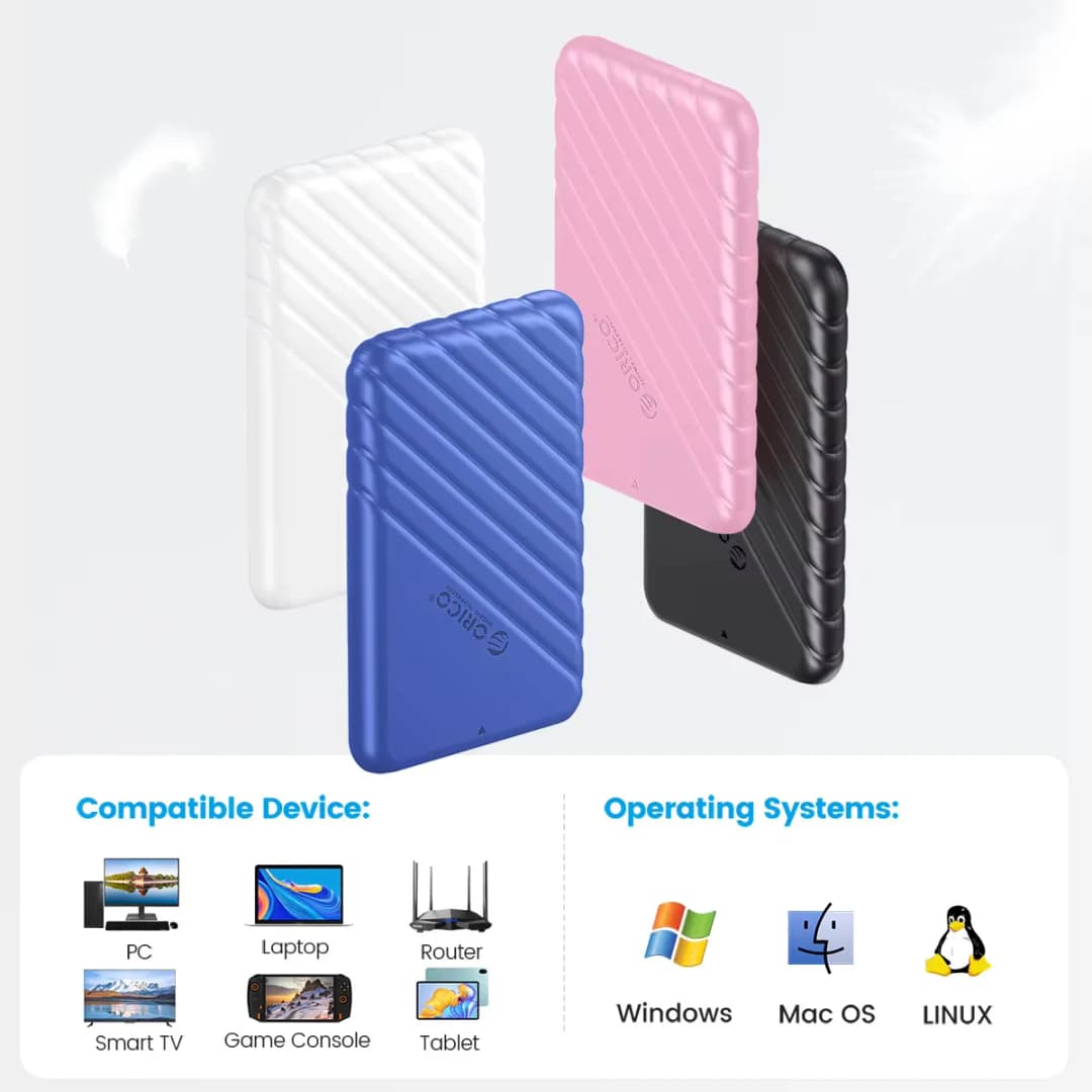 علبة تخزين خارجية ORICO للكمبيوتر المحمول MicroB USB3.0 2.5 بوصة مع دعم UASP لمحركات الأقراص الصلبة SATA بسرعة 5 جيجابت في الثانية - 4