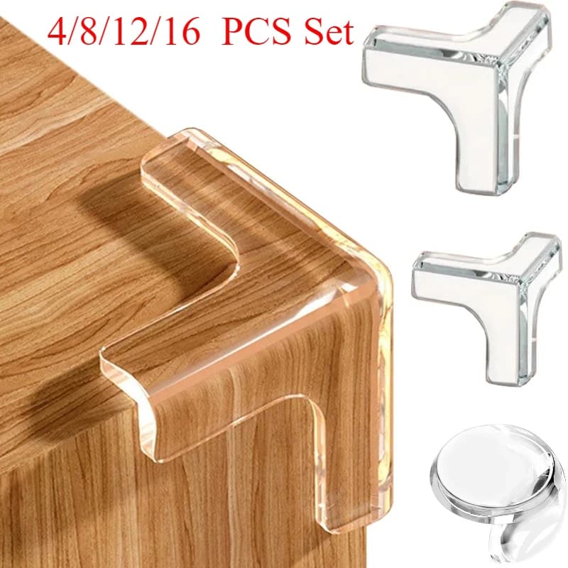 واقي حافة الطاولة من السيليكون لسلامة الأطفال، شفاف وناعم، مضاد للتصادم