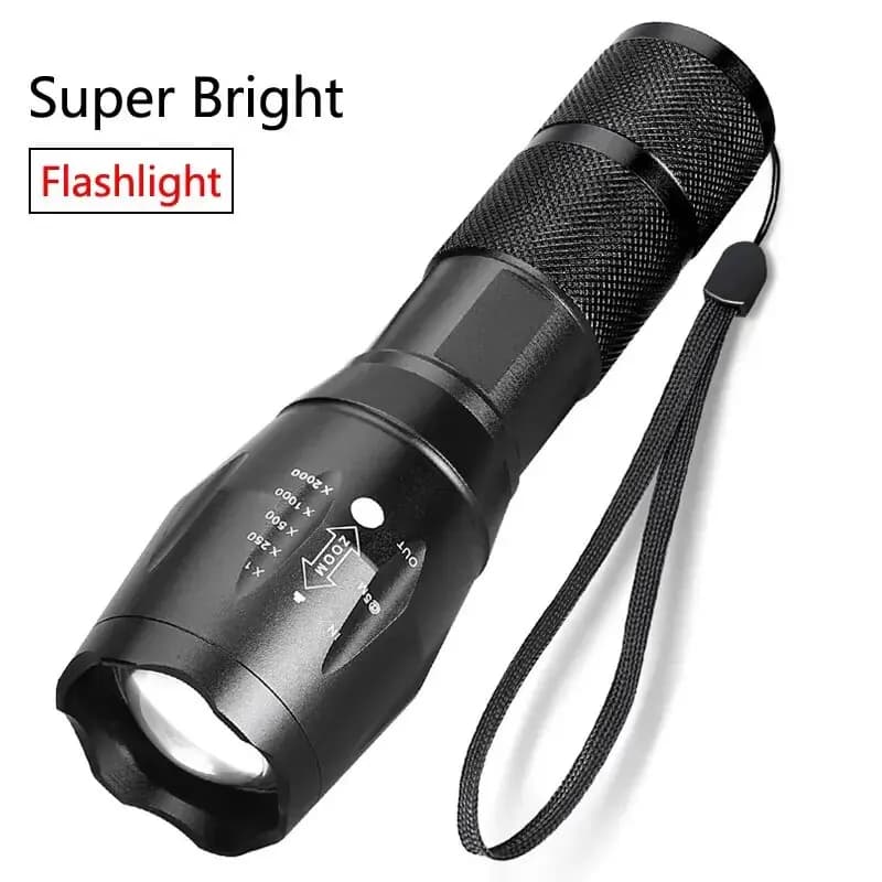 Portable Battery Powered Zoom LED Flashlight Mini Flash Light Torch Lantern 3 Lighting Modes Camping Lamp - 4