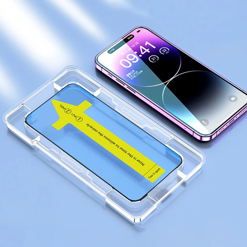 واقي شاشة بطبقة كارهة للزيوت وخالية من الغبار لهواتف آيفون 17 برو ماكس 16 15 13 11 12 14 برو ماكس SE 7 8 XR تركيب سهل من الزجاج - 5