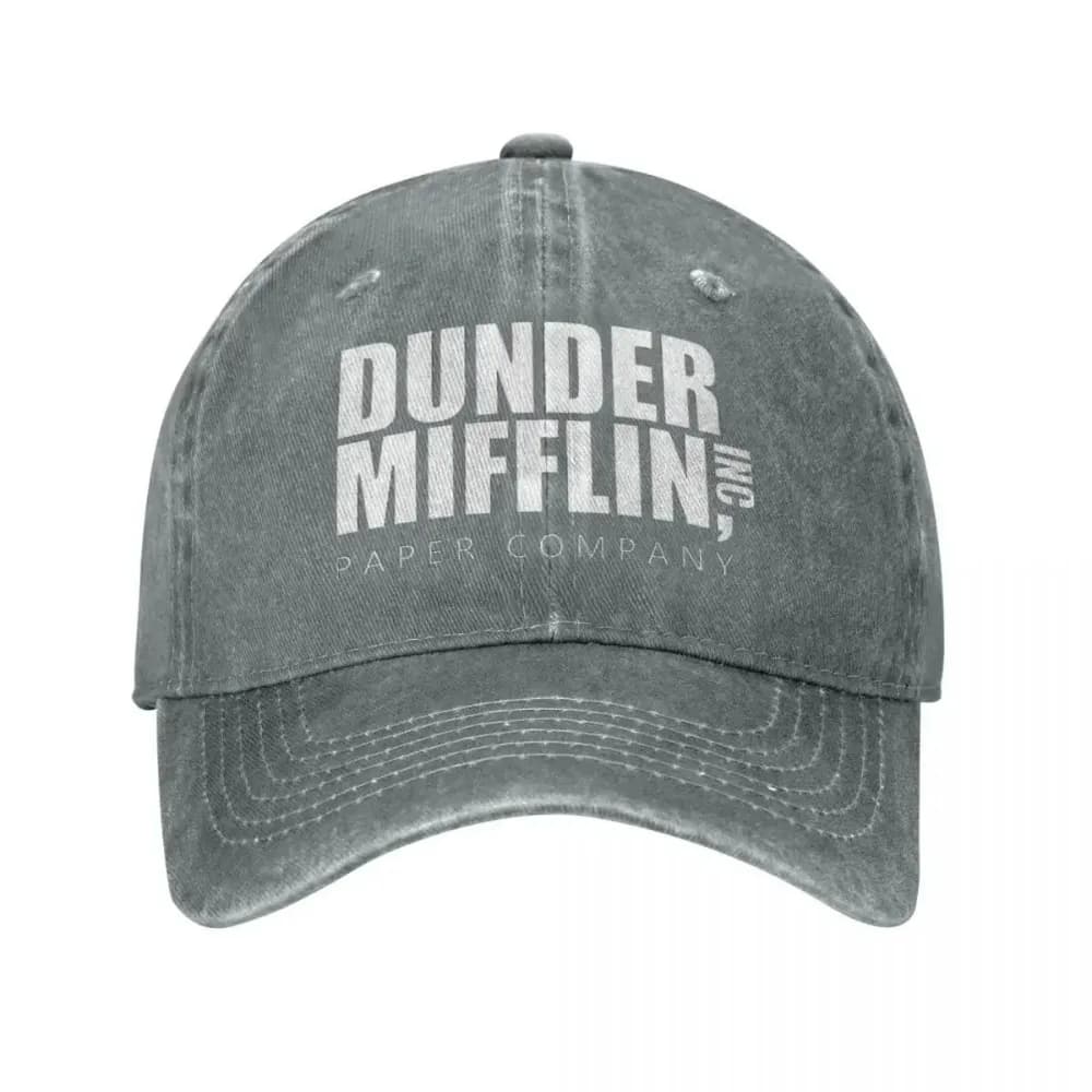 Classic Dunder Mifflin Logo Baseball Caps Men Women Distressed Denim Washed Sun Cap The Office Travel Adjustable Hats Cap - 4