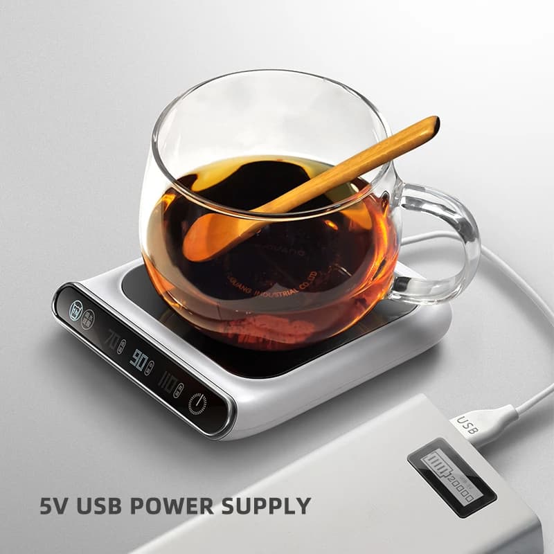 جهاز تسخين أكواب القهوة المحمول عبر USB مع 3 إعدادات حرارة للمكتب والمنزل، سخان مشروبات كهربائي ذكي - 3