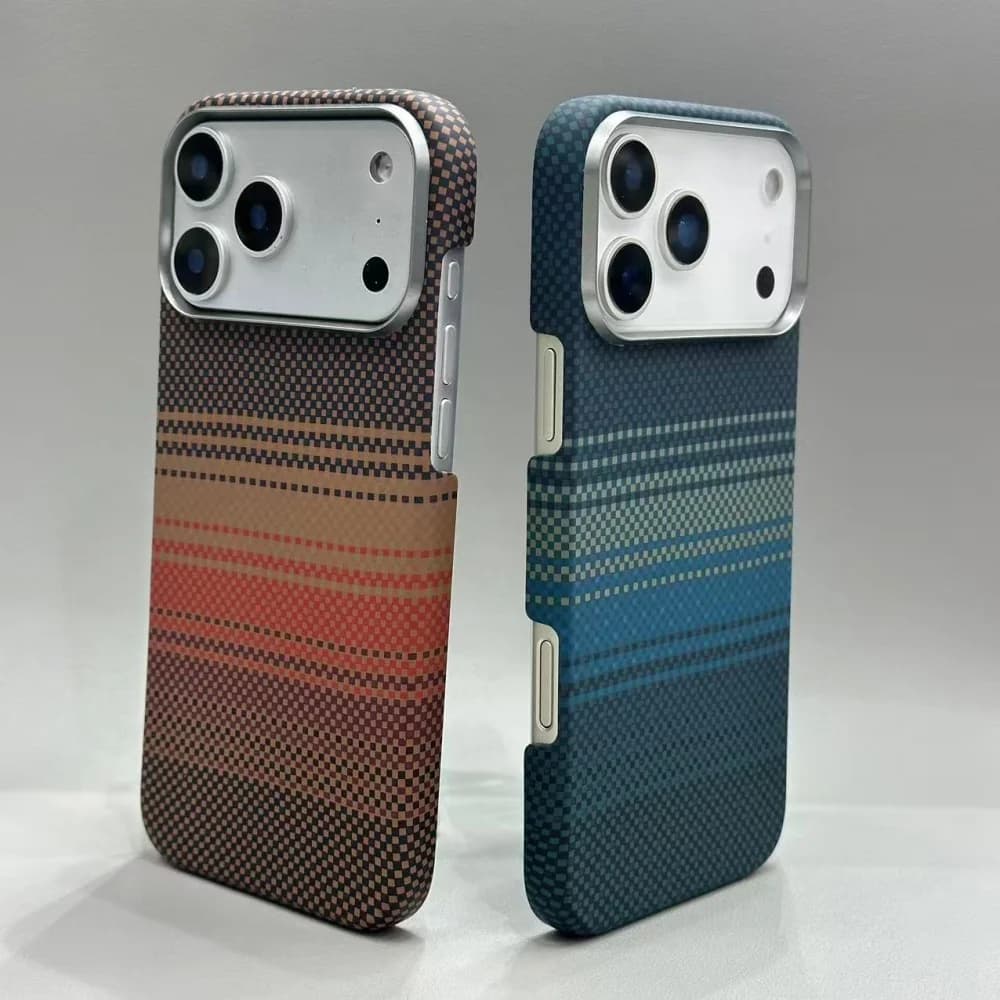 غطاء رقيق من ألياف الكربون لماج سيف، مناسب لهواتف iPhone 14 و15 و16 و17 Pro Max، غطاء صلب مقاوم للصدمات مع شحن لاسلكي - 2