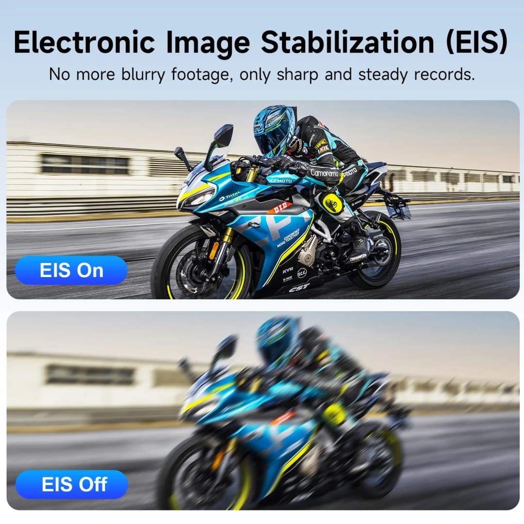 JIUYIN كاميرا مزدوجة دراجة نارية DVR 1080P كاميرا أكشن مسجل أمامي وخلفي مقاوم للماء داش كام للرؤية الليلية مع واي فاي - 4