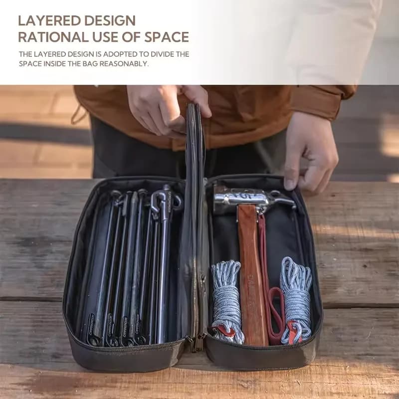 CAMPINGMOON Outdoor Equipment Thickened Polyester Waterproof Handbag Camping Double-layer Multifunctional Tactical Storage Bag - 3