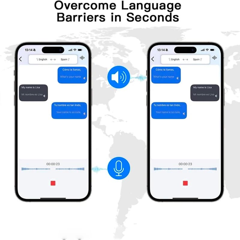 سماعات أذن UYUXIO OWS للترجمة في الوقت الفعلي مع 144 لغة سماعات أذن بترجمة ذكاء اصطناعي مع شاشة LCD تعمل باللمس سماعات رأس - 3