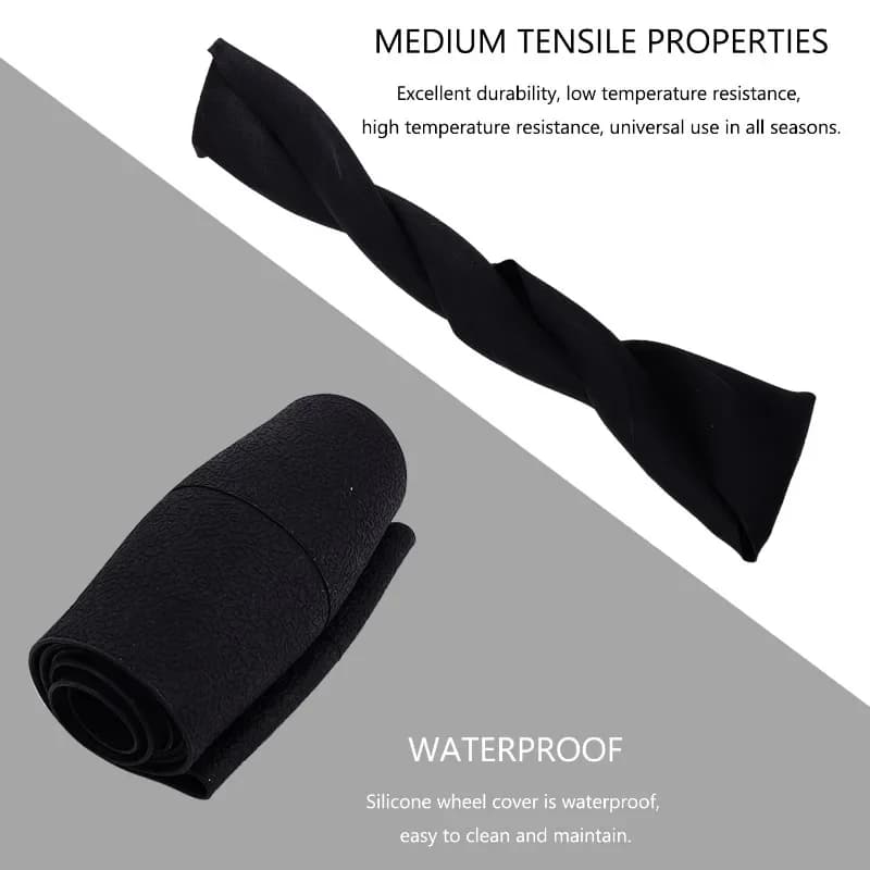 Car Steering Wheel Cover Universal for Round & D-Shaped 32cm Wheels Comfort Grip All Seasons Silicone Non-Slip Sweat-Absorbent - 4