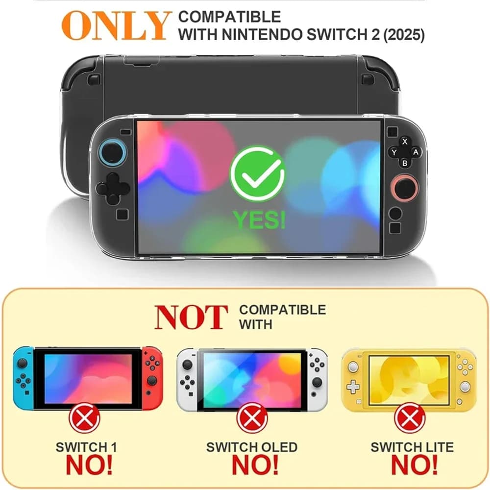 PC +TPU Soft Protective Case for Nintendo Switch 2 Joystick Controller Split Cover Skin Shell Protector For Switch 2 Accessories - 2