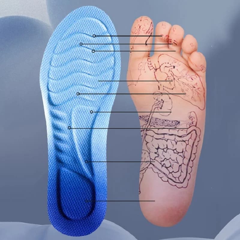 Sports Insoles for Shoes Women Men PU Sole Soft Breathable 4D Shock Absorption Cushion Running Orthopedic Care Insoles for Feet - 6