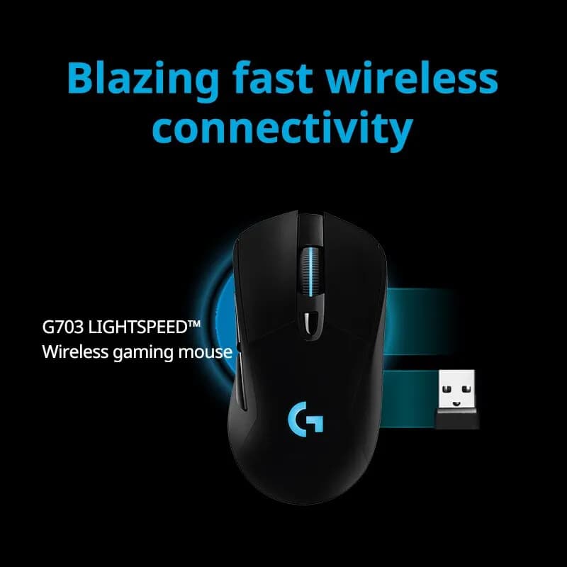 ماوس Logitech G703hero إيسبورتس أكل الدجاج ماكرو إضاءة خلفية RGB لعبة كمبيوتر Lol/cf شحن لاسلكي - 2
