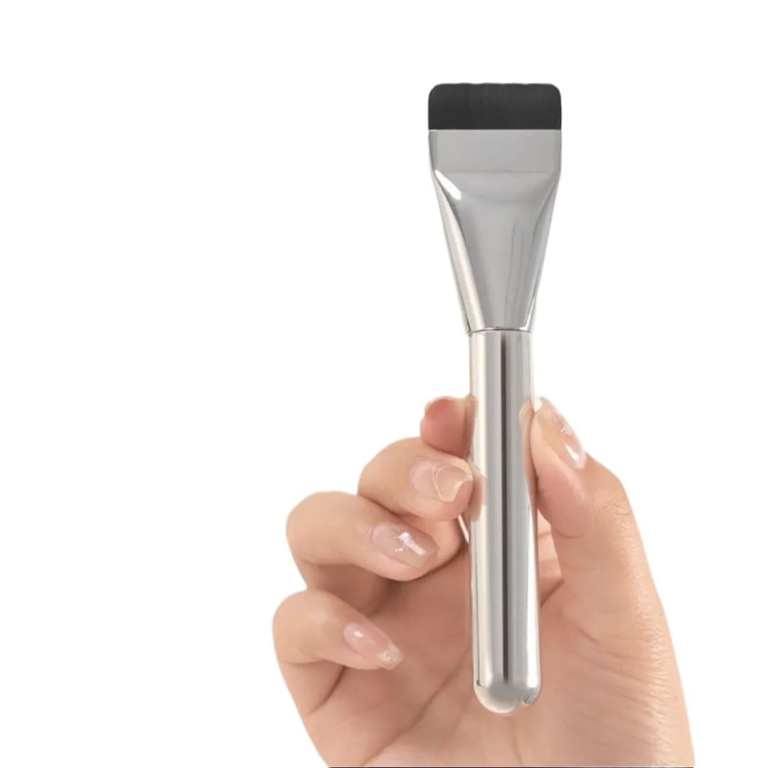 فرشاة مكياج كريم الأساس برأس مسطح قطعة واحدة خفيفة الوزن بدون خطوط فرشاة كابوكي احترافية لتطبيق كريم الأساس السائل - 5