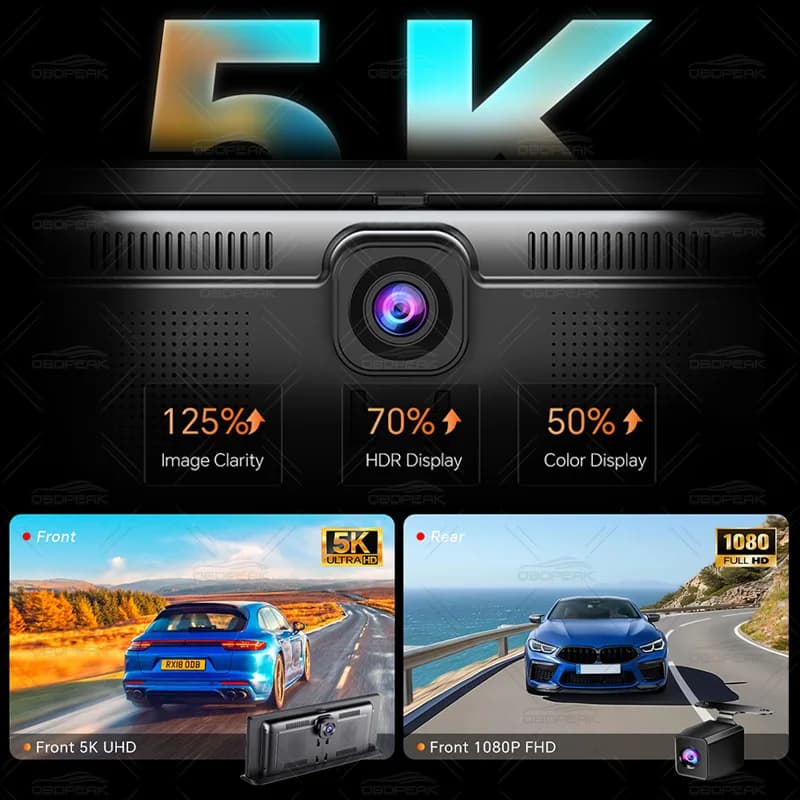 K8 Pro 11.3"  Touch Screen Car Camera 5K Dash Cam GPS 5G WiFi Wireless CarPlay & Android Auto Loop Recording GPS Navigation DVR - 4