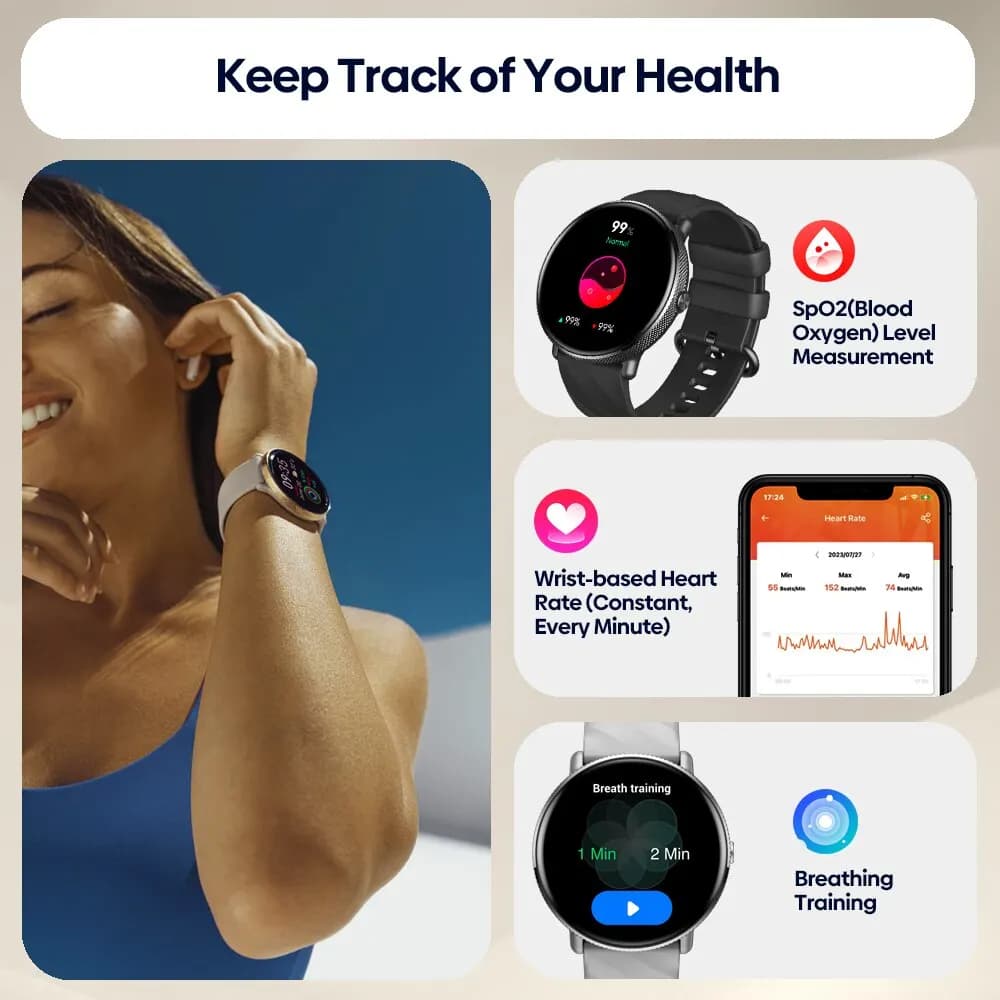 Zeblaze GTR 3 Pro Voice Calling Smart Watch 1.43'' AMOLED Display 316L Stainless Steel Fitness Tracking Smartwatch For Men Women - 4