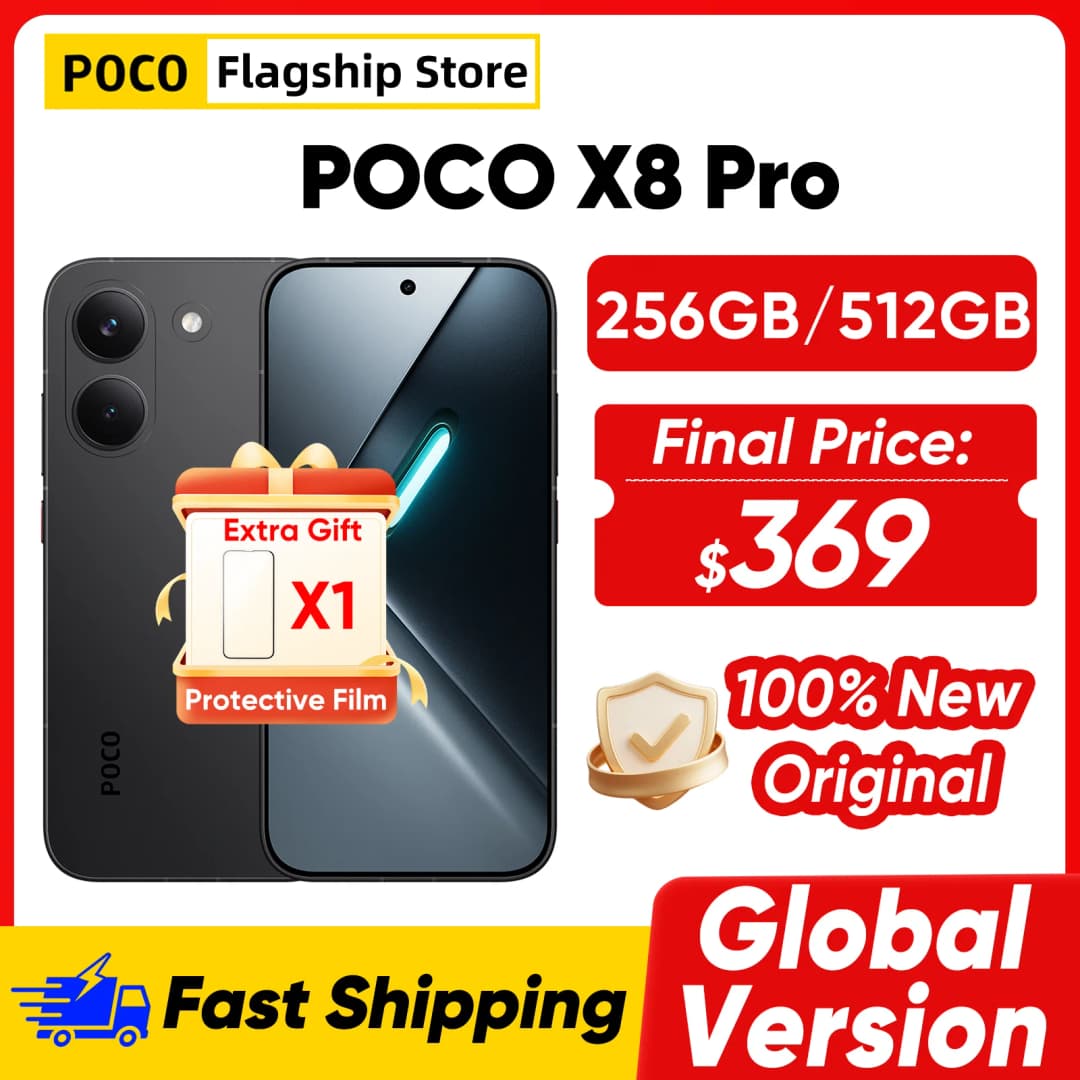 Original POCO X8 Pro Global Version 5G Smartphone Dimensity 8500-Ultra 6.59" AMOLED Display 50MP 6500mAh 100W HyperCharge