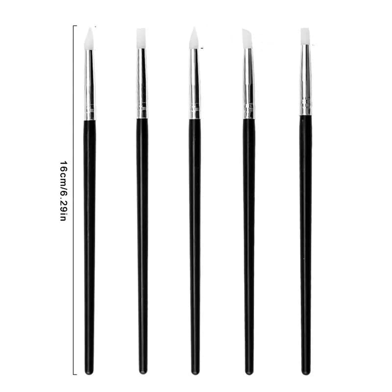 5 قطعة الأسنان الراتنج تشكيل فرشاة أقلام سيليكون رسومات أظافر فرش مختلفة الحجم طب الأسنان مركب الاسمنت الخزف الأسنان - 6