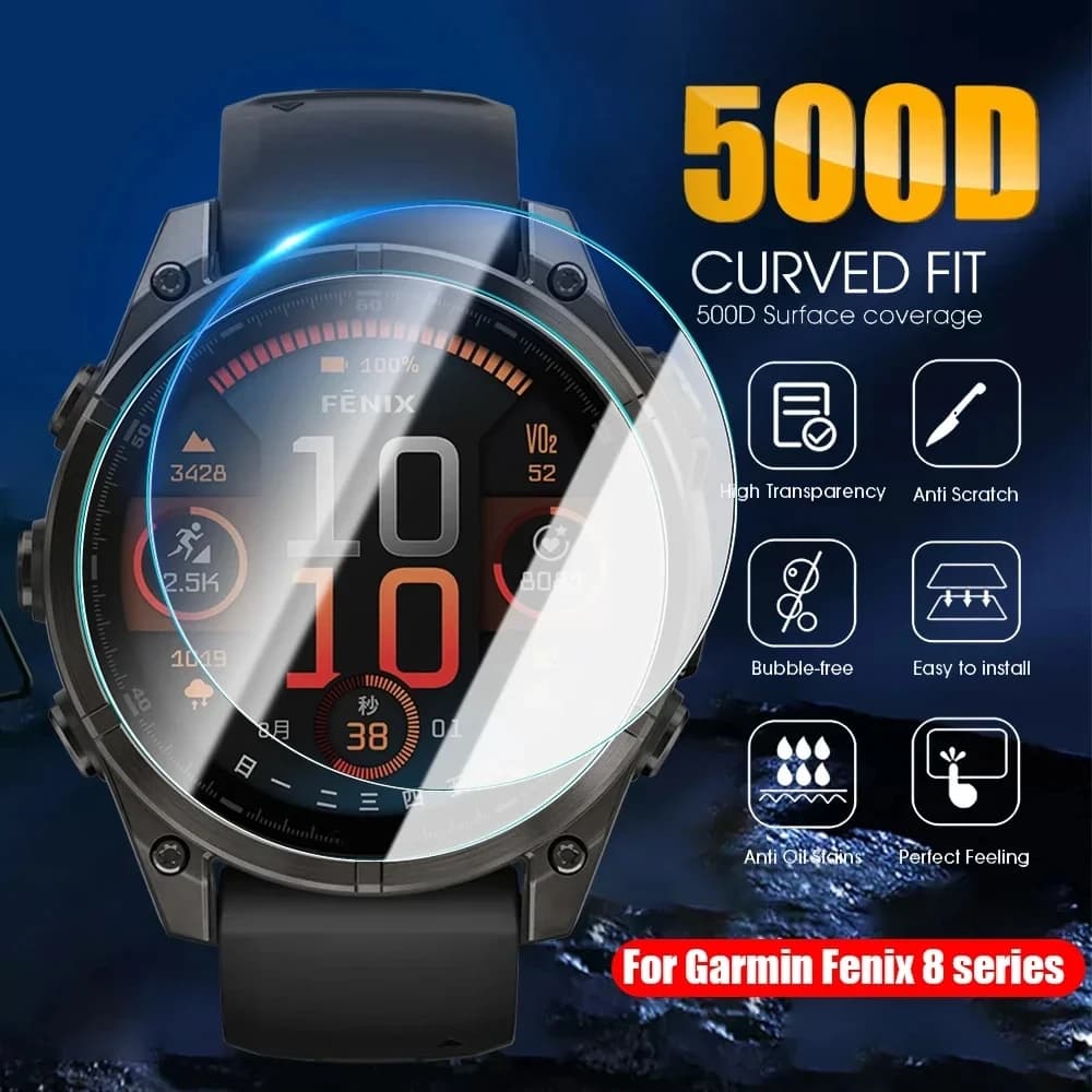 5pcs/lot Tempered Glass Watch For Garmin Fenix 8 43mm/47mm/51mm Screen Protector Film For FenixE 47mm Solar Smart Watch - 2