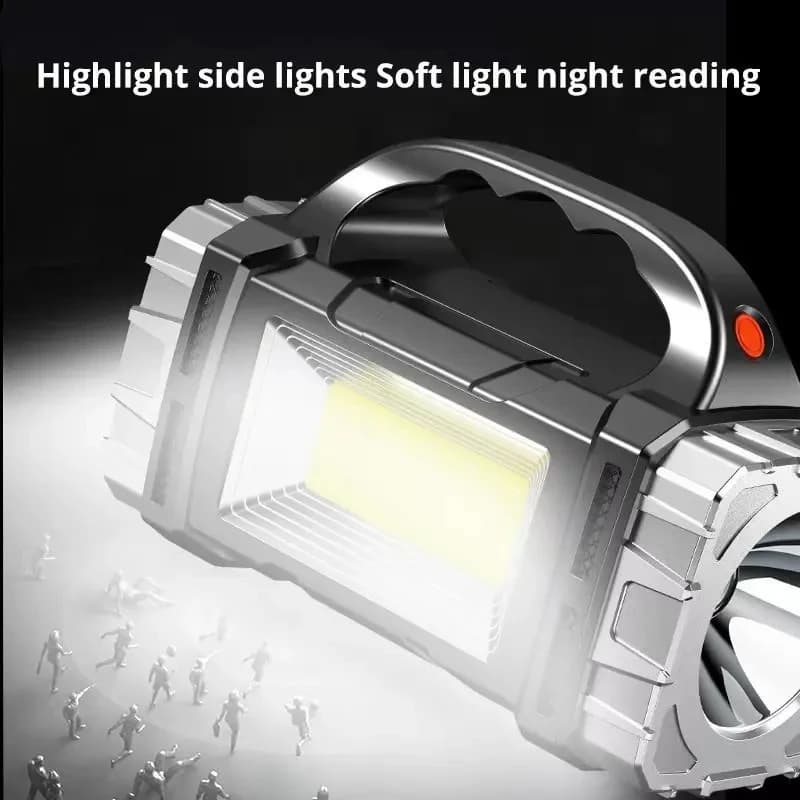 Portable Powerful USB Rechargeable Flashlight Solar LED Light with COB Work Light 4 Gear Charge Mobile Phone Camping Lamp - 6