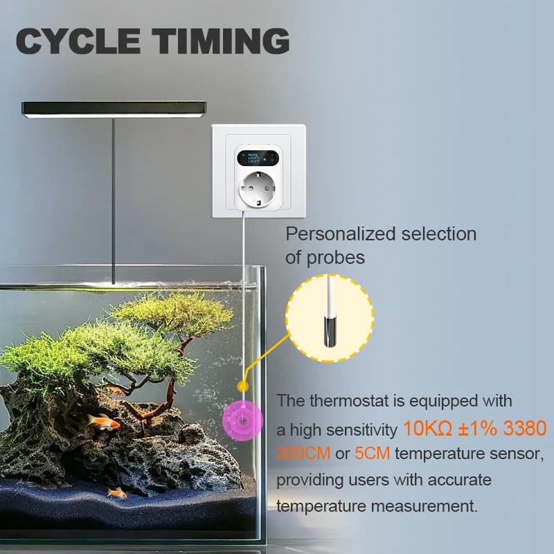 مقبس ذكي WiFi ترموستات سخان مروحة قابس حاضنة Tuya جهاز تحكم لاسلكي في درجة الحرارة للتدفئة والتبريد يعمل مع Alexa وGoogle Home - 4