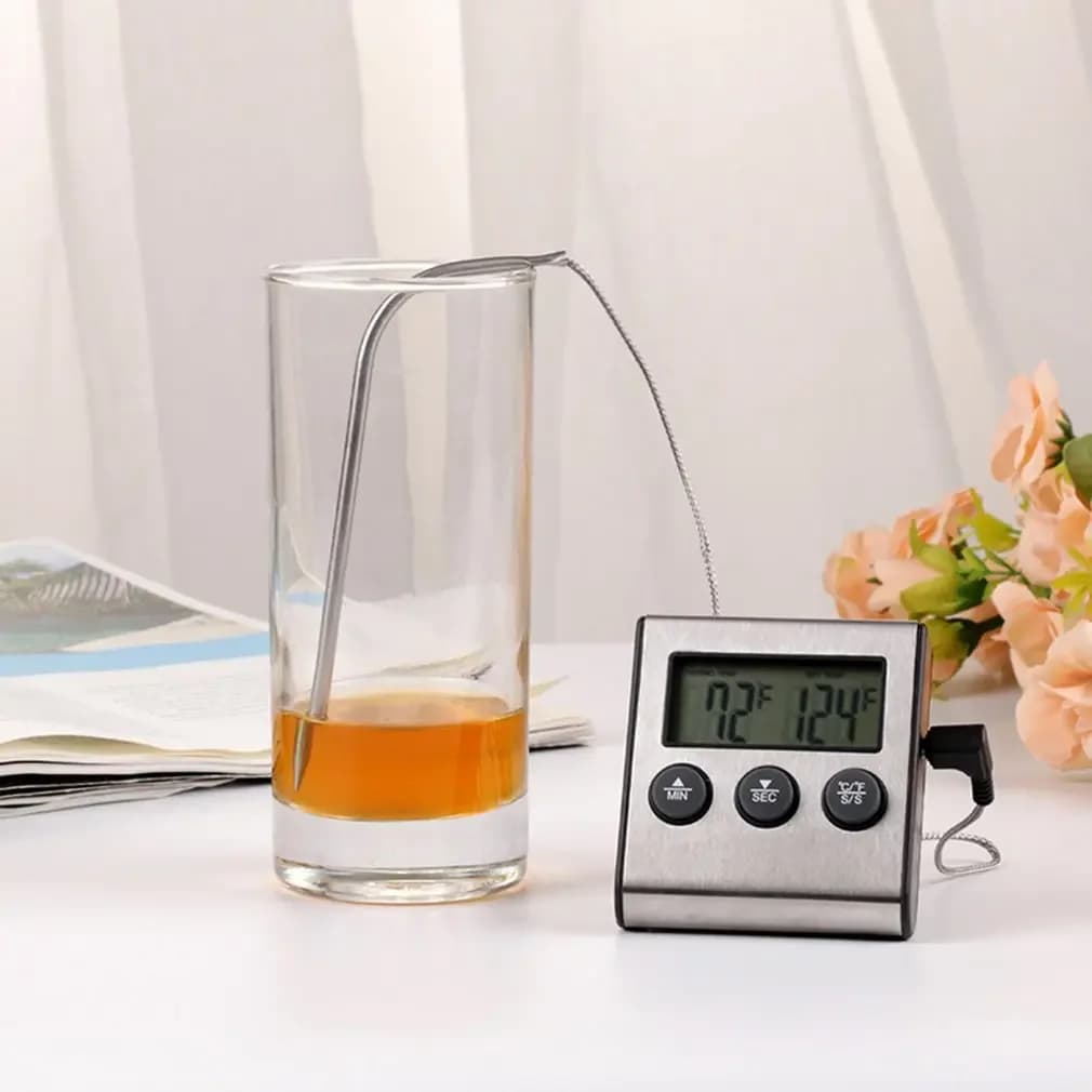 مسبار ترمومتر فرن لاسلكي رقمي Tp700 لشواء اللحوم مؤقت درجة حرارة ضبط يدوي - 3