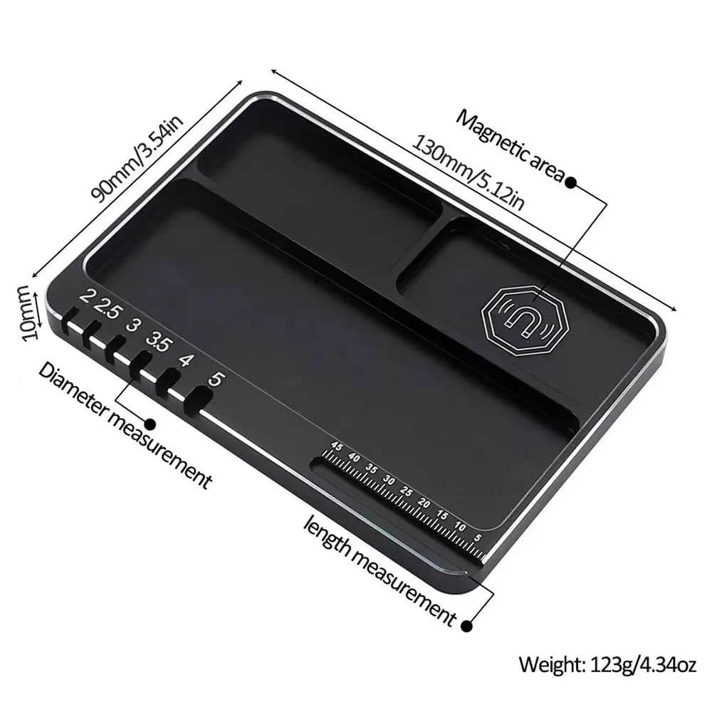 صينية براغي RC من 9IMOD مع وسادة مغناطيسية، سبائك ألومنيوم، أقراص مسامير مغناطيسية، لوحة تخزين لأدوات إصلاح طائرات وسيارات وقوارب RC - 6