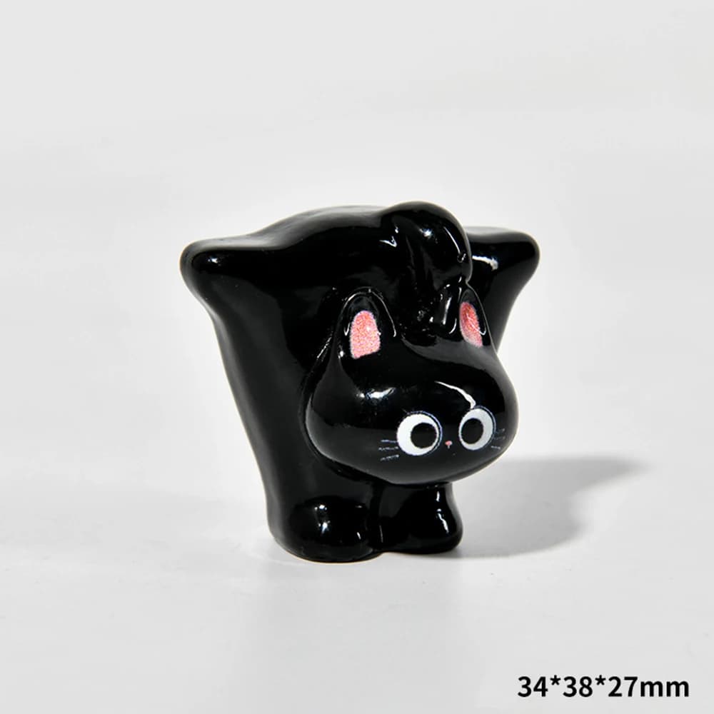 Cartoon Resin Black Cat Figurine Mini Cartoon Animal Ornaments Desktop Decoration Car Mounted Small Figurines Kids Children Toy - 5
