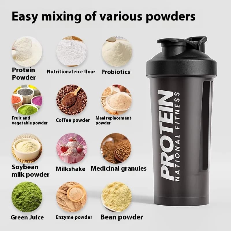 Gianxi Shaking Cup Fitness Sports Water Cup Protein Powder Shaking Cup Milk Shake Brewing Mixing Cup Male Female Cup - 3