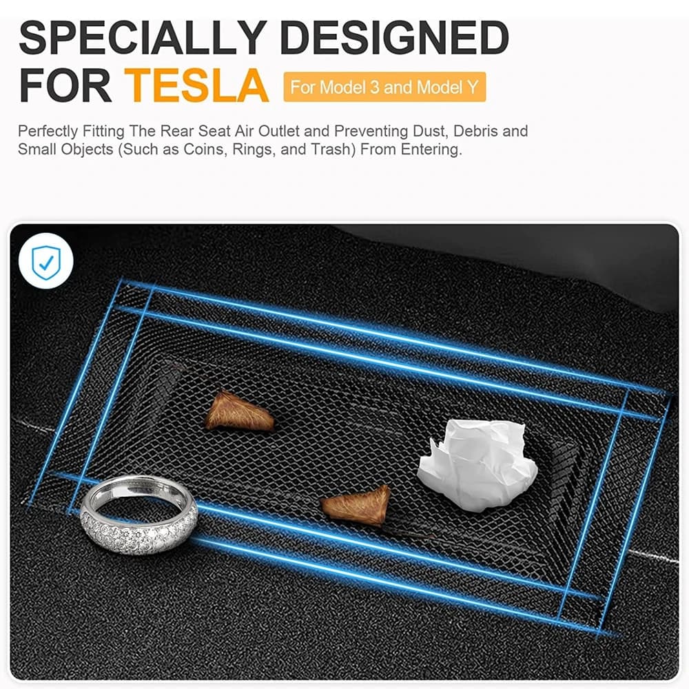 غطاء فتحة تهوية خلفية تحت المقعد لسيارة Tesla Model 3 Y Juniper إكسسوارات وقائية شبكة مخرج تكييف الهواء شبكة تهوية تدفق الهواء - 3