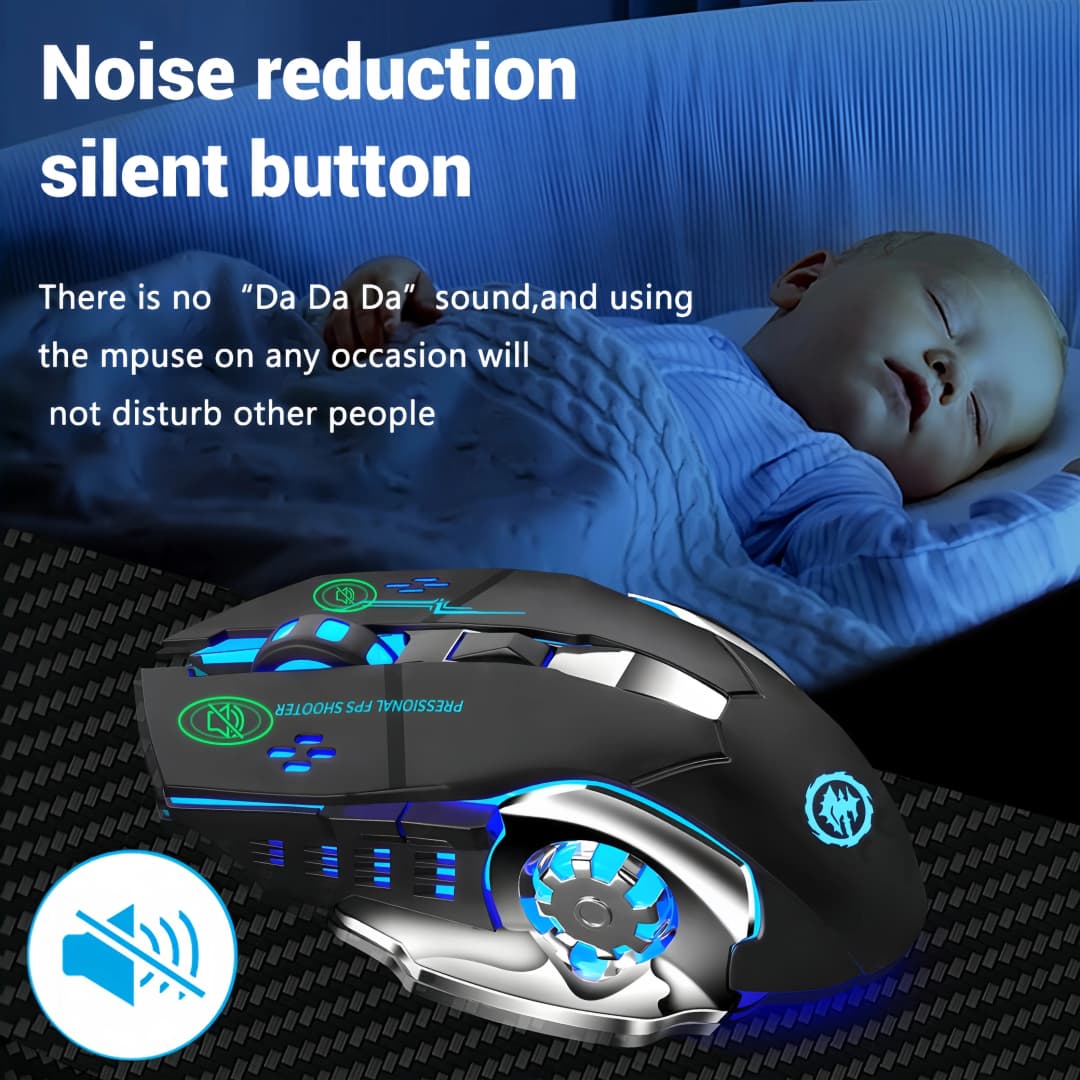 ماوس ثنائي الوضع بلوتوث 5.2 RGB ماوس لاسلكي 2.4G ماوس ألعاب ماوس صامت قابل لإعادة الشحن 3600 DPI ماوس للكمبيوتر المحمول - 5