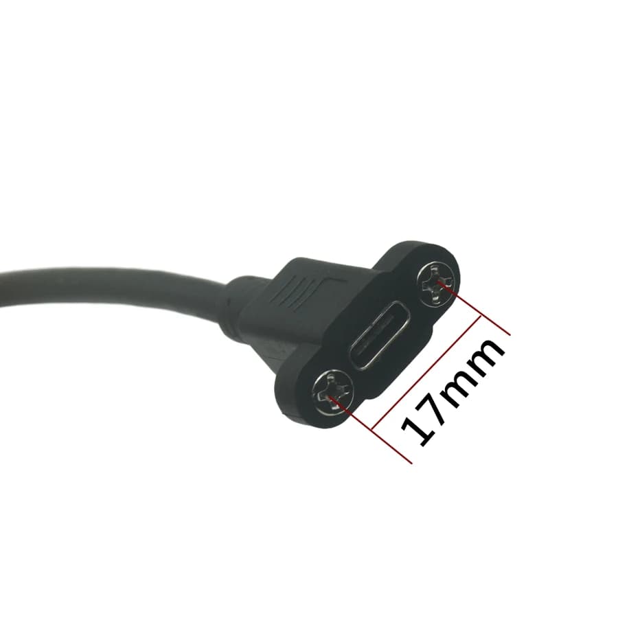 0.2m 0.3m 0.5M 1M Panel Mount Type-C USB-C Male To Female Extension Cable With Screw Hole Lock Connector Cable - 3