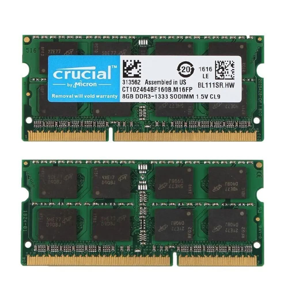 Crucial Memory Laptop RAM DDR3 DDR3L 8GB 4GB 1333 1866 1600MHz SODIMM PC3-10600 PC3L-12800 PC3L-14900 1.35V/1.5V Notebook RAMs - 3
