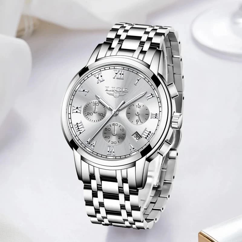 LIGE New Fashion Quartz Watch For Women Casual Military Chronograph Wristwatches Sport Waterproof Women Watch Relogio Feminino - 2
