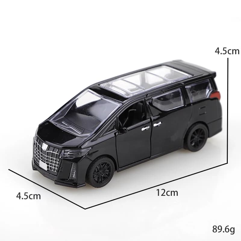 (Bagged) 1/ Toy car in the style of a nanny van, die-cast metal, boy's toy, pull-back mechanism, three doors that can be opened - 6
