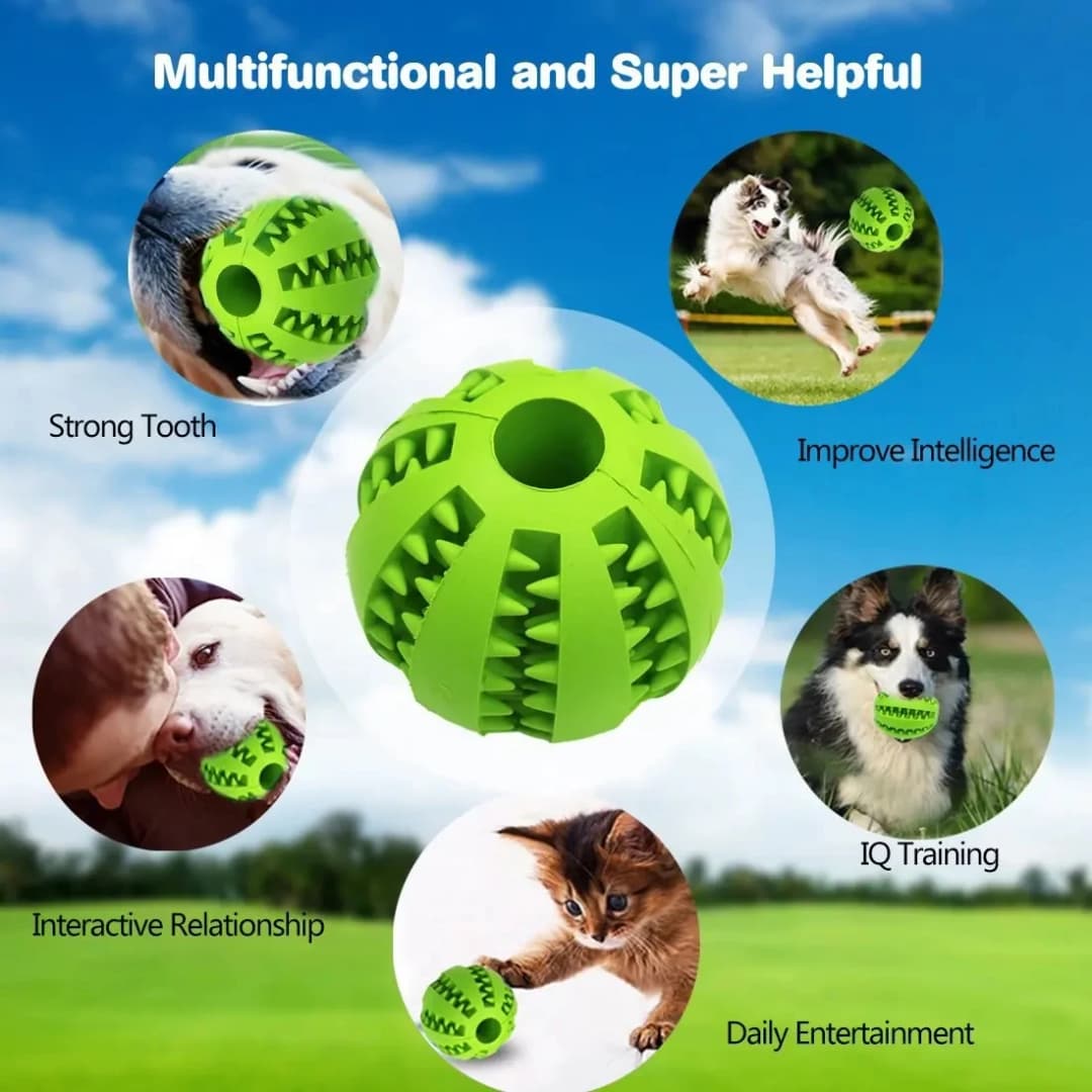 Pet Dog Toys Toy Funny Interactive Elasticity soft Ball Dog Chew Toy For Dog Tooth Clean Ball Food Extra-tough Rubber Ball Dogs - 5