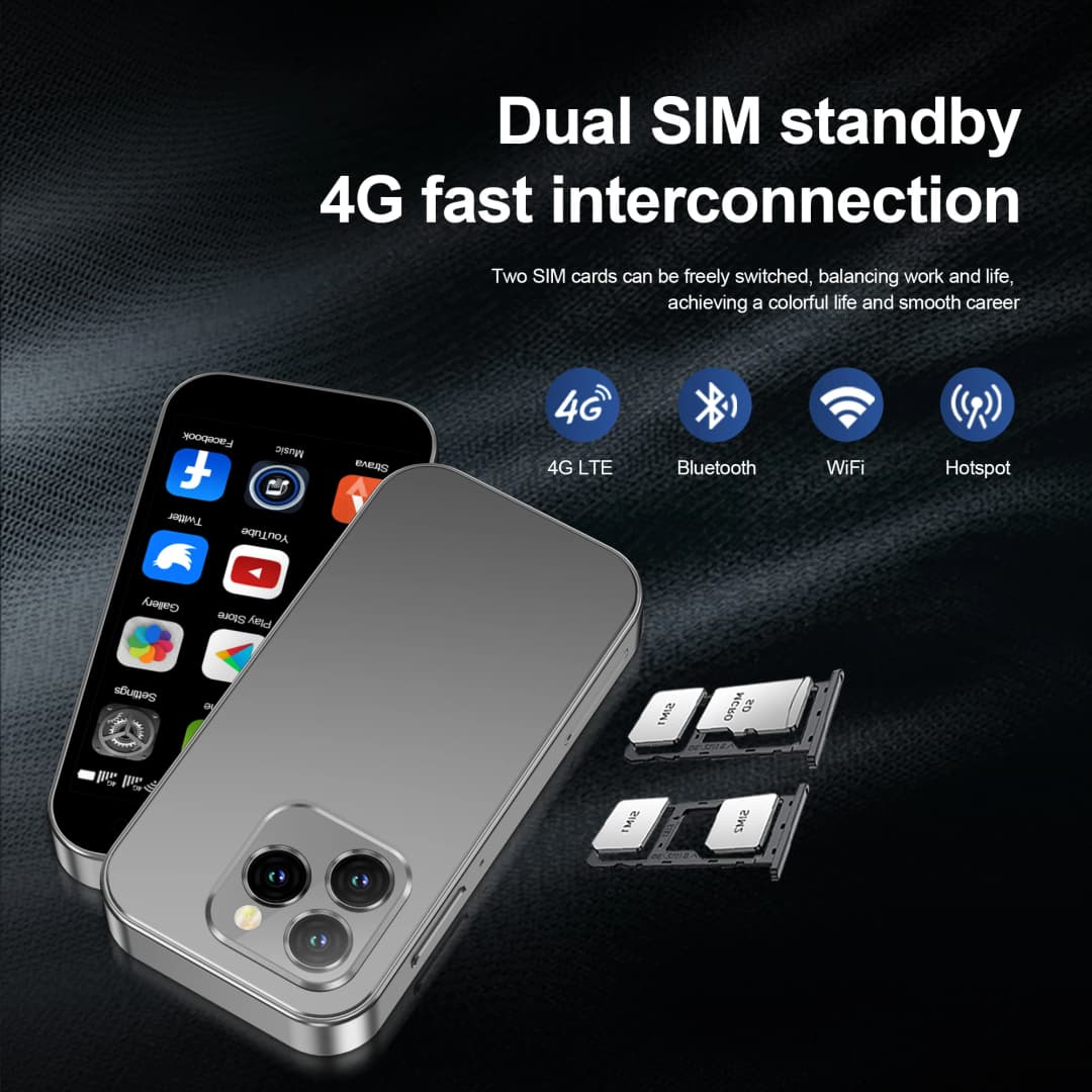 هاتف سيرفو كينج 8000 الذكي الصغير بنظام أندرويد، 4G LTE، GPS عالمي، شاشة 3 بوصة، كاميرا 5 ميجابكسل، واي فاي، بطارية 2000 مللي أمبير - 3