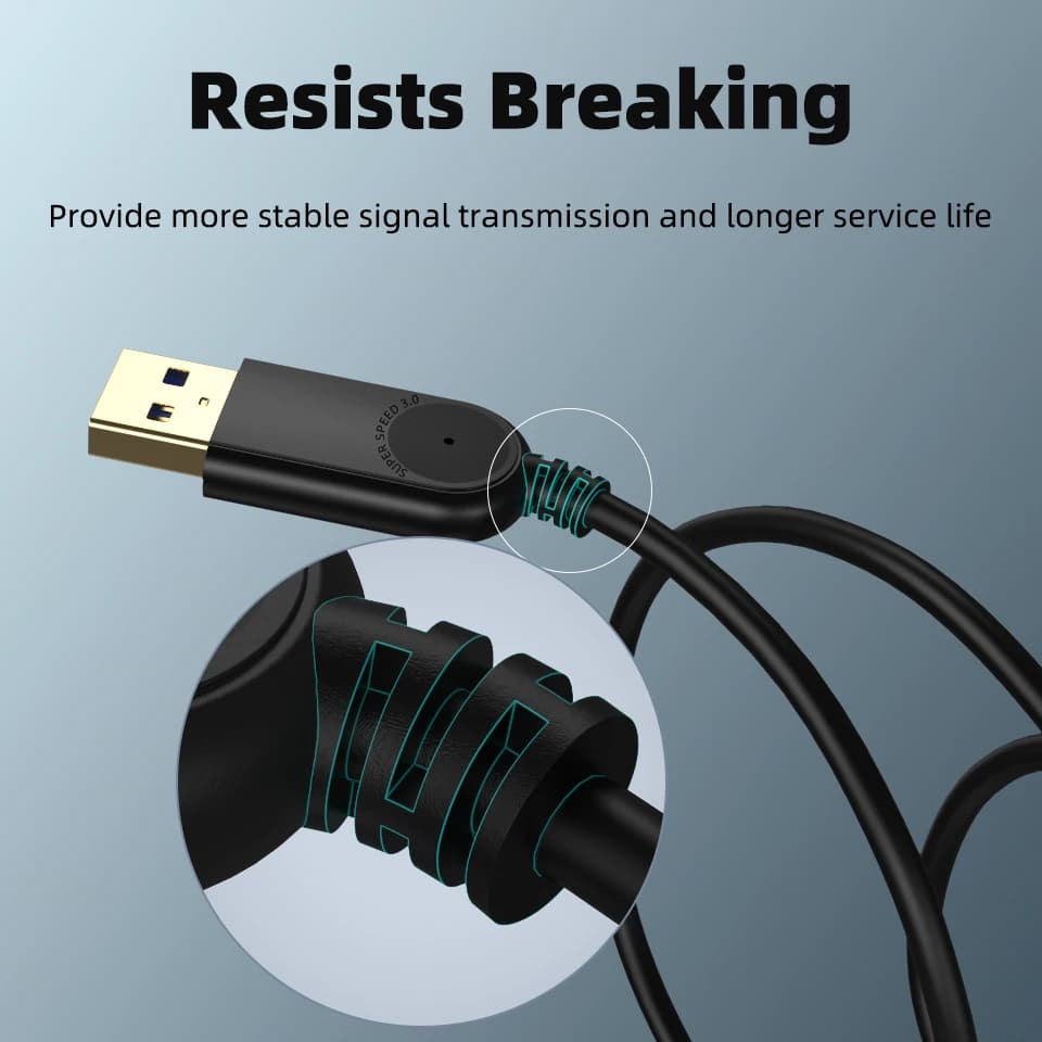 QGeeM USB تمديد وصلة كابل سوبر سرعة USB 3.0 كابل ذكر إلى أنثى 1 متر 2 متر 3 متر مزامنة البيانات USB 2.0 موسع الحبل تمديد USB - 5