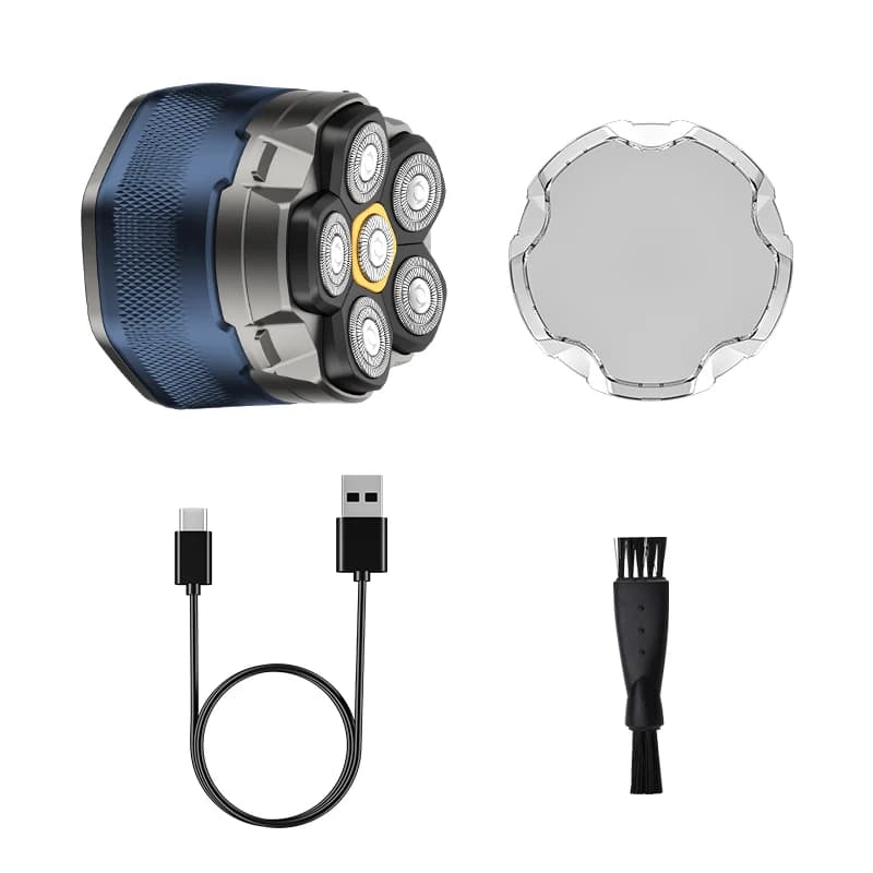 ماكينة حلاقة كهربائية للرأس للرجال الصلع - ماكينة تشذيب شعر 6D بشفرة مغناطيسية قابلة للشحن عبر USB بشاشة LED مقاومة للماء لحلاقة اللحية - 6