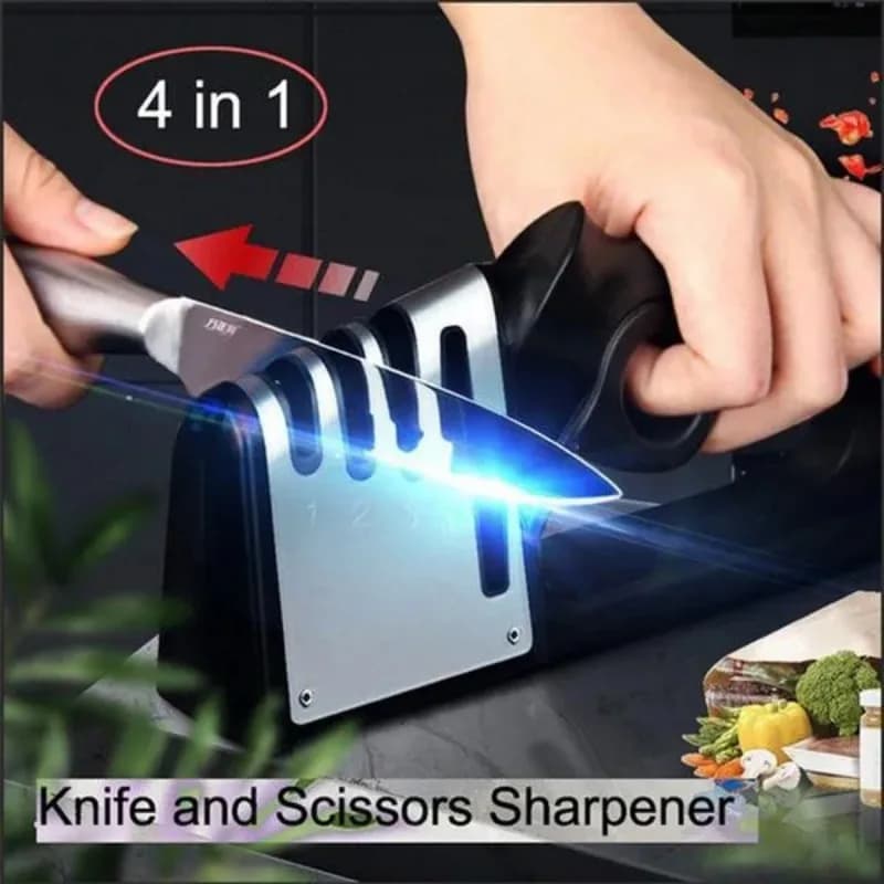 4-in-1 Professional Tungsten Fast Sharpener for Kitchen Knives and Scissors - Household Knife Tool - 2