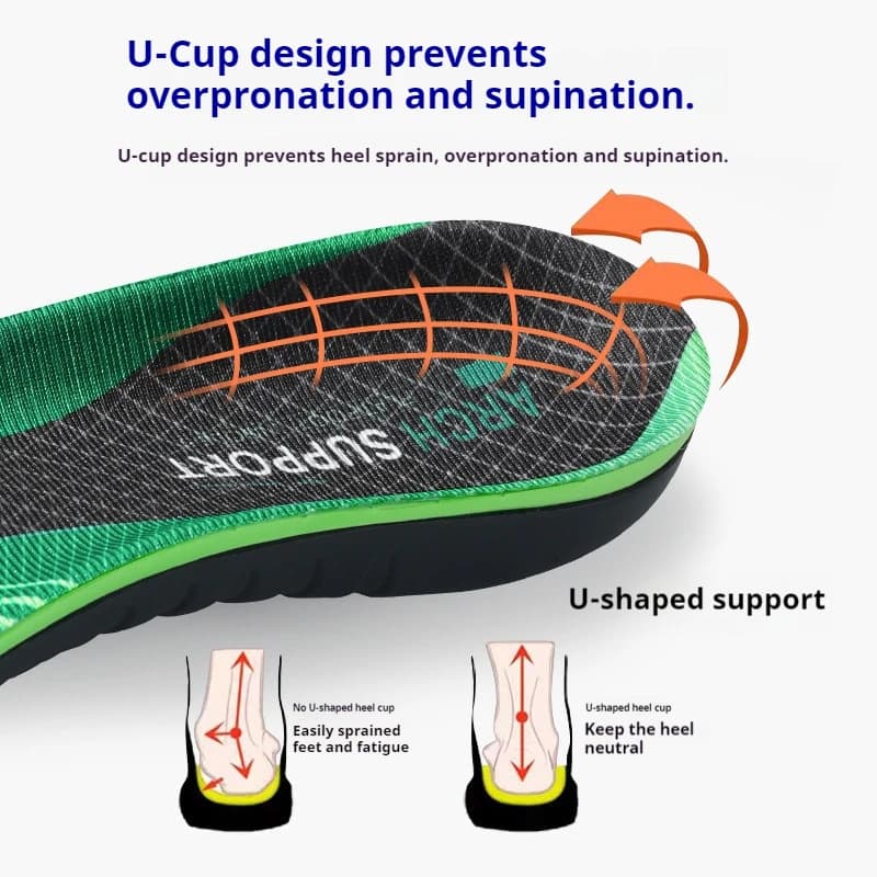 Flatfoot Orthopedic insoles Arch Support Shoe Insole Men Women Shock Absorption Shoe Sole Comfortable Running Sports Pads 1Pair - 3