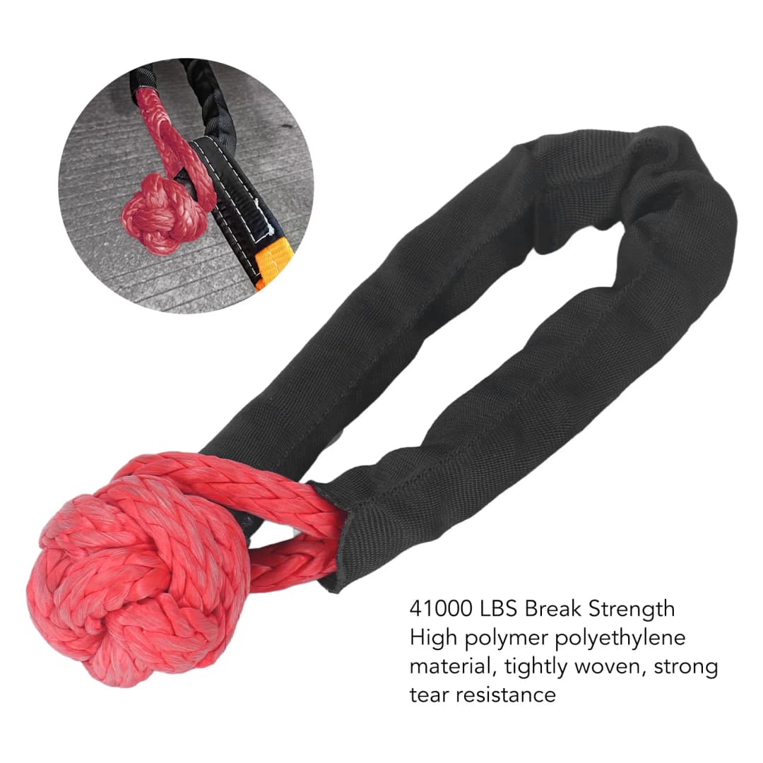 قطعة واحدة قفل سحب ناعم 20 مم 41000 رطل قوة كسر حبل استرداد مع غطاء واقي لشاحنة سيارة دفع رباعي مركبة طرق وعرة - 3