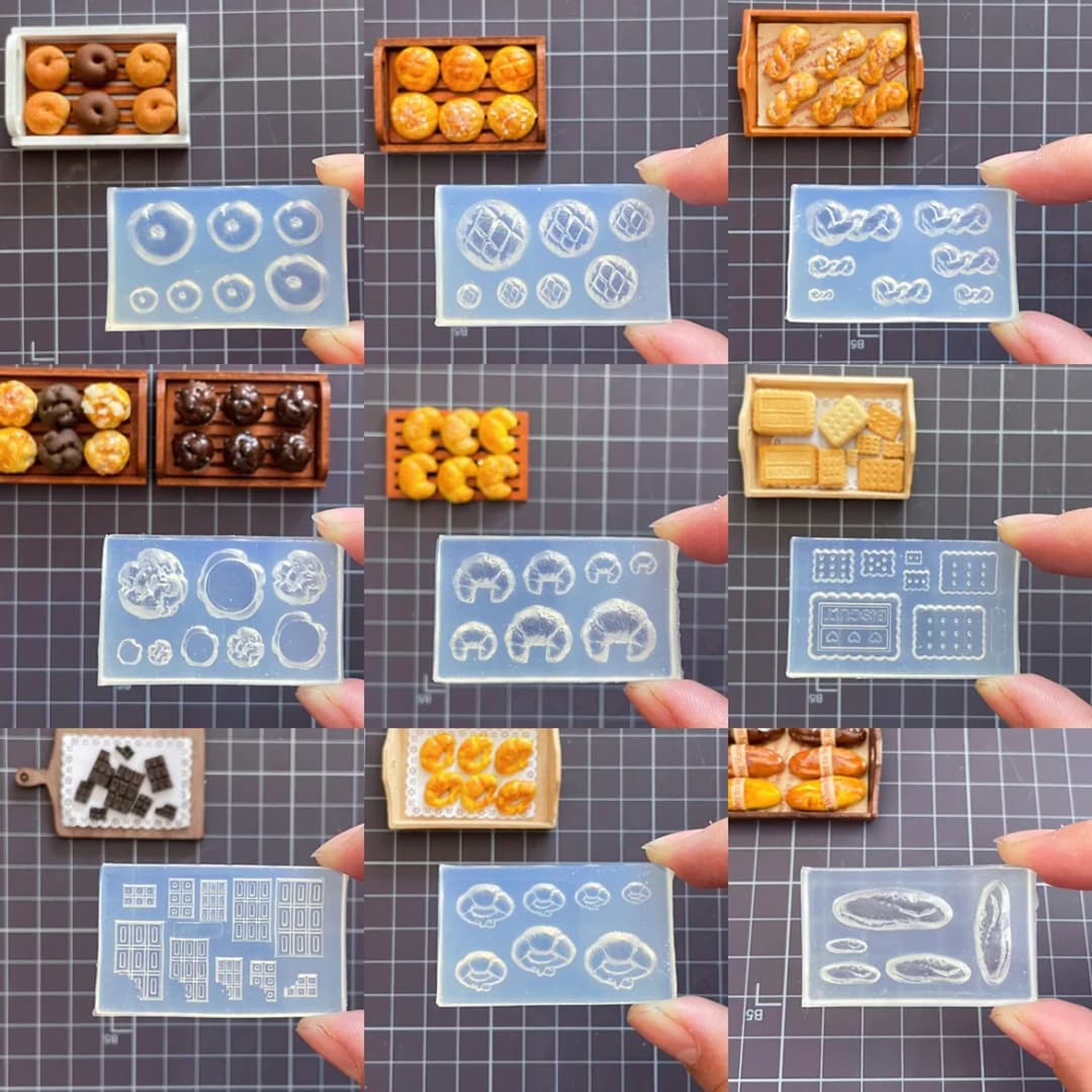 24Patterns   Macaron  Biscuit  Bread Donuts 3D Acrylic Nail Mold Palace Nail Art Decorations  DIY Design Silicone  Nail Art