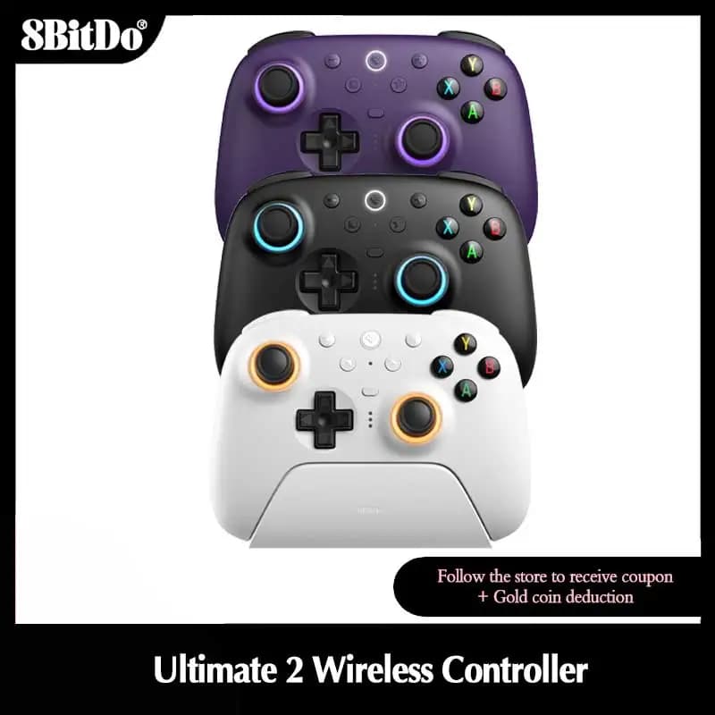 8BitDo Ultimate 2 Wireless 2.4G Gaming Controller with 2.4g Adapter Charging Dock for PC Windows 10 11 Android
