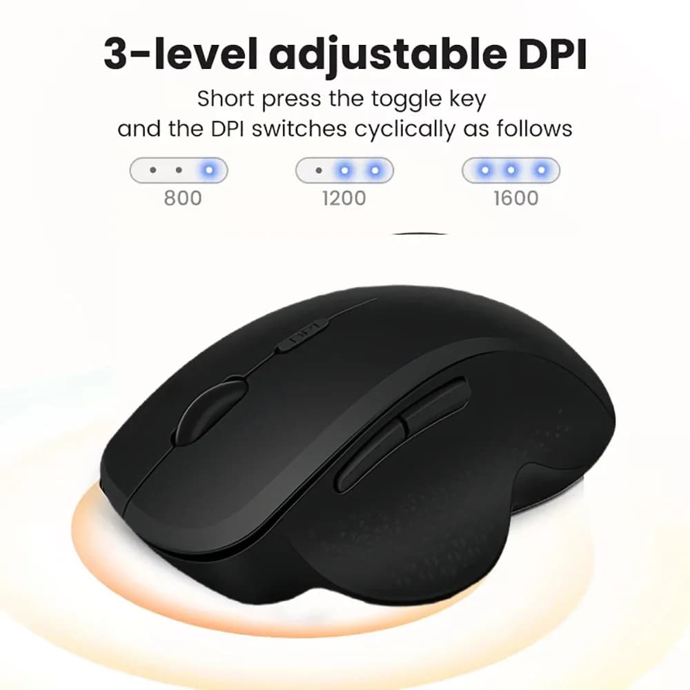 Dual-Mode Bluetooth 5.2 Mouse 2.4G Wireless Mouse  6 Keys Rechargeable Gaming Mouse 1600DPI Optical Mouse For PC Laptop Tablet - 4