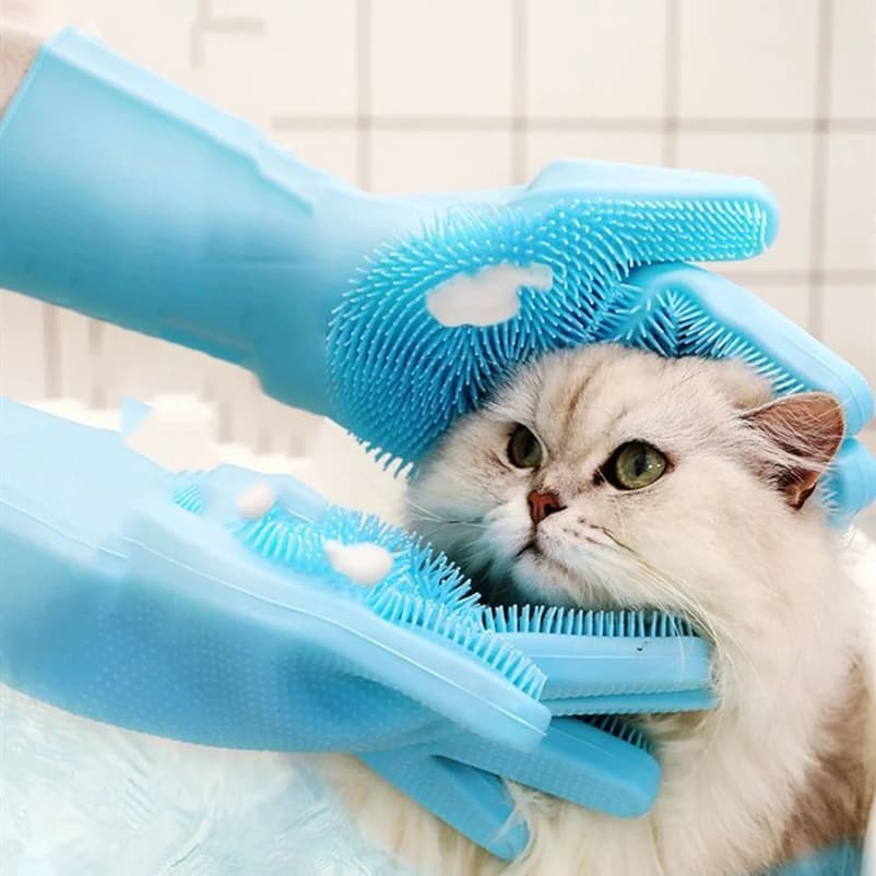 Pet Dog bath accessories Scrub brush Teddy silicone bath gloves anti-scratch and anti-bite bath products - 2