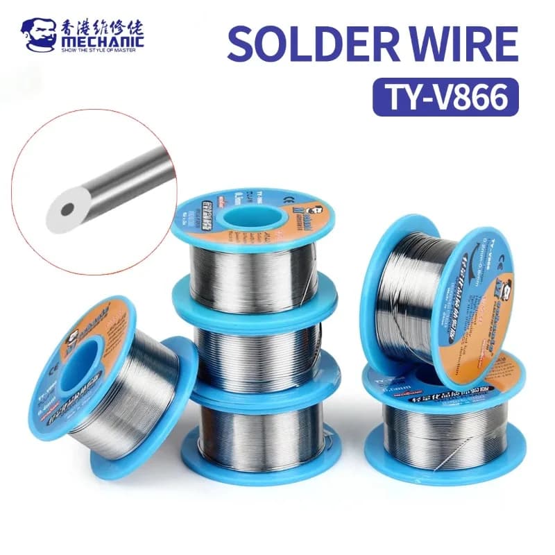 MECHANIC TY-V866 سلك لحام نواة راتينج 0.2-1.0 مم نقاء عالي 183°C لإصلاح لوحة أم الهاتف المحمول أداة لحام